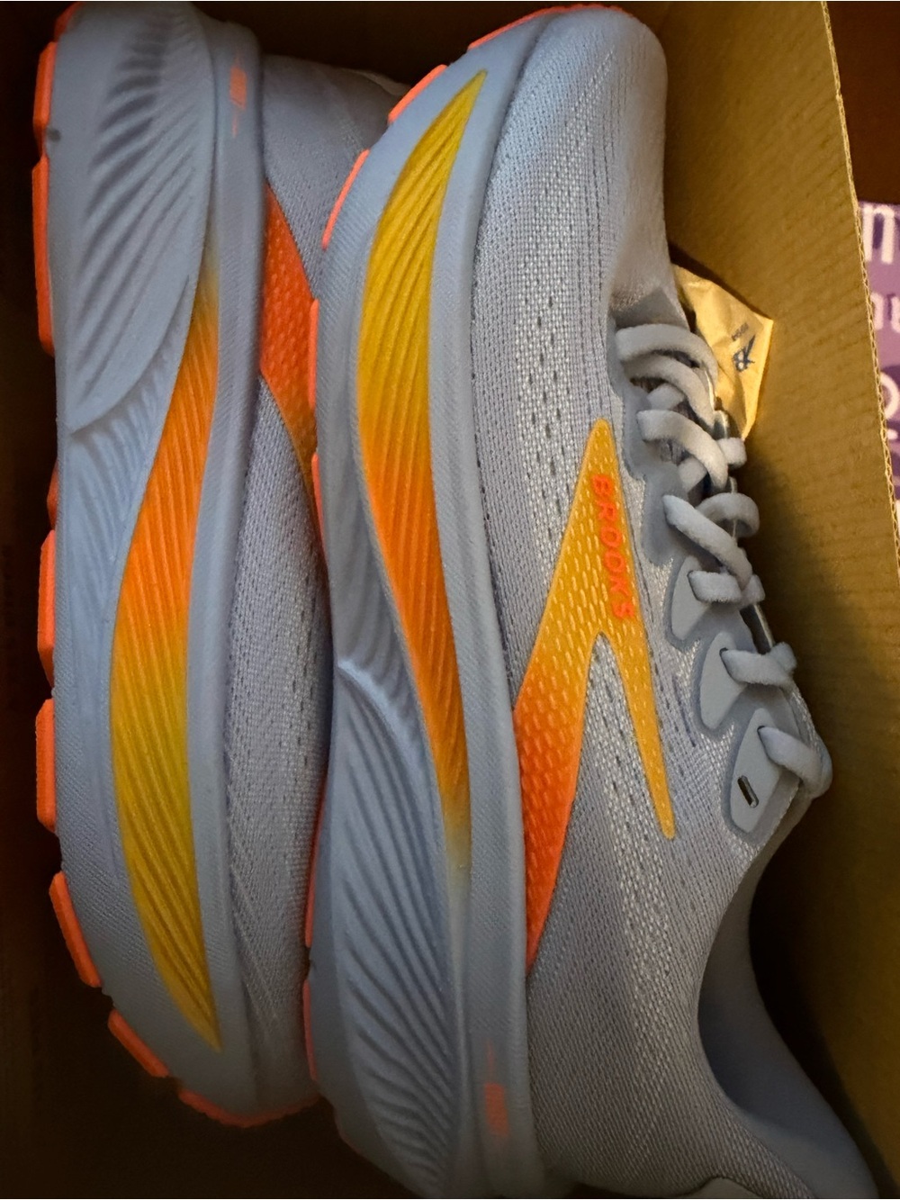 Brooks Women's Ghost 17 Periwinkle and Orange Running Shoes